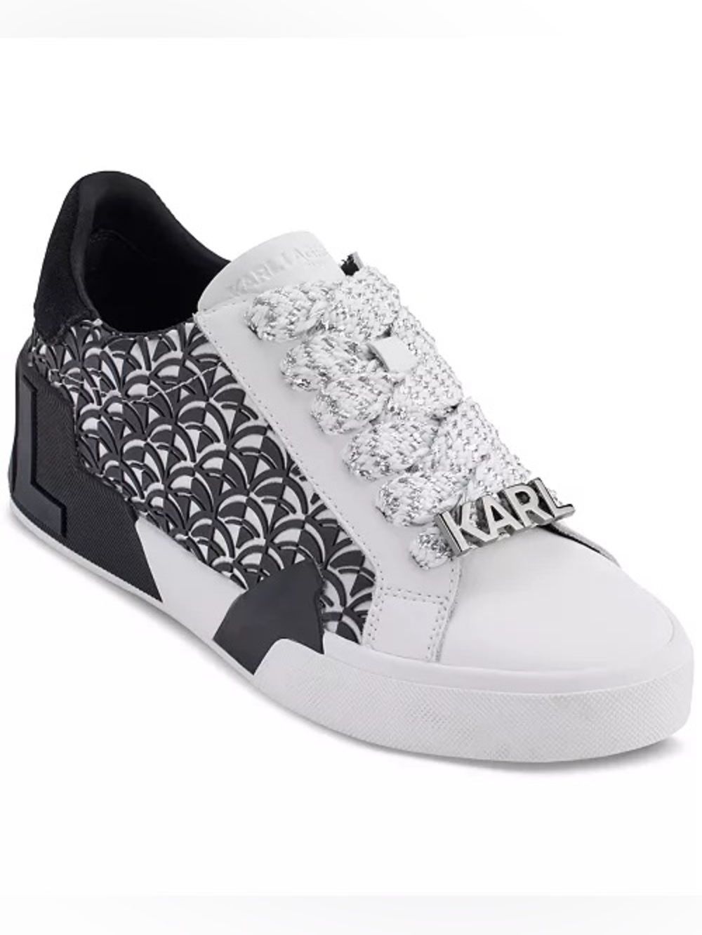 KARL LAGERFELD PARIS Women's Melora Lace-Up Low-Top Sneakers- Size 6.5